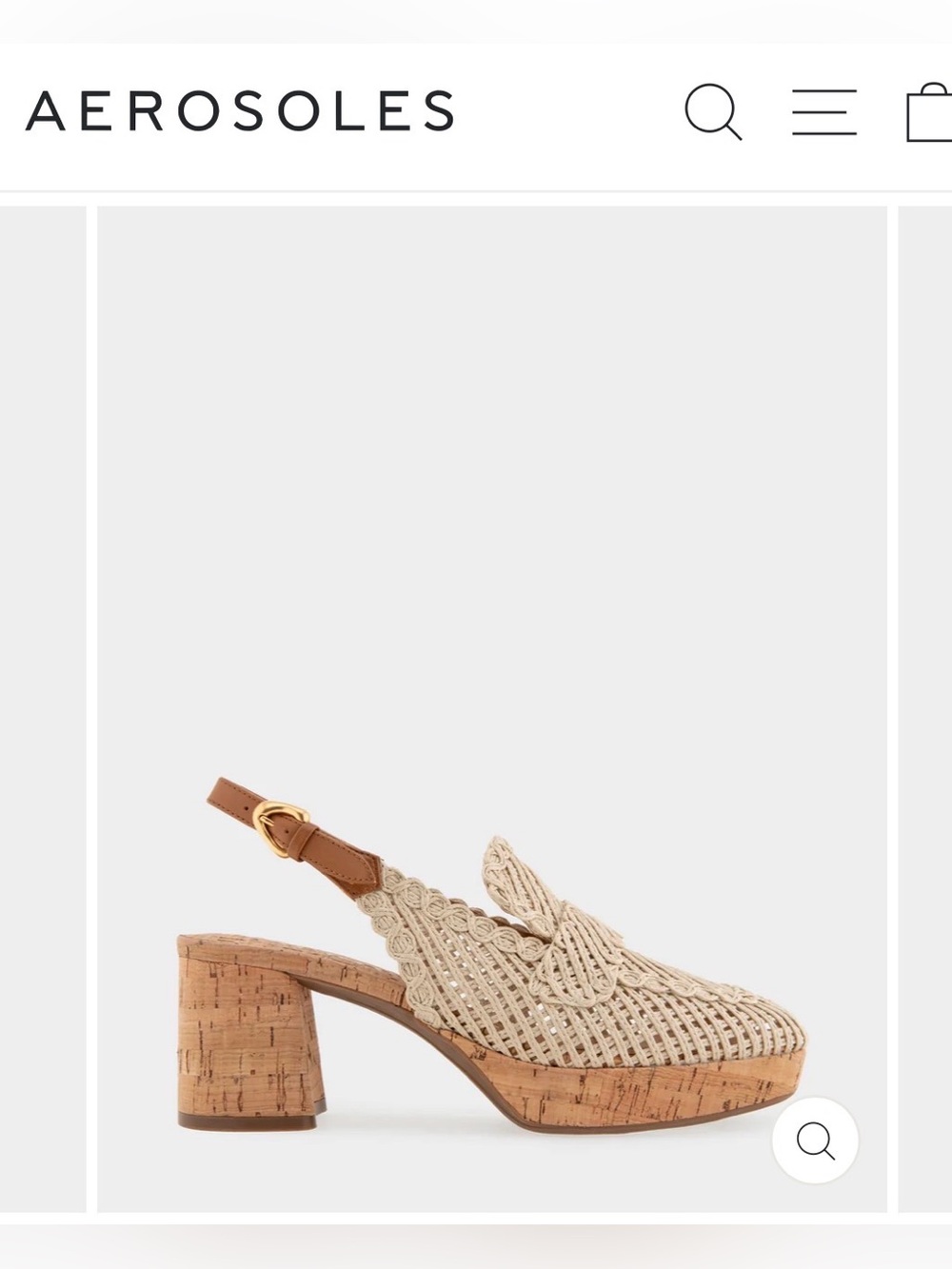Aersoles Santina Comfortable Dress Platform Shoes Natural Cork Sandals Size 9